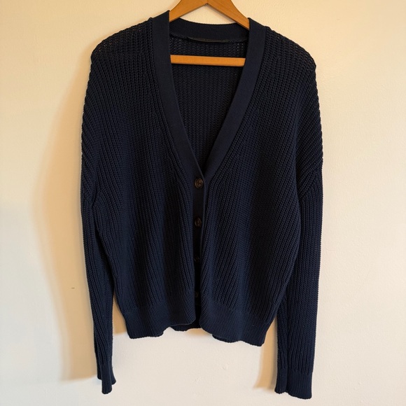 Jenni Kayne Cotton Cocoon Cardigan in Navy - Picture 3 of 6
